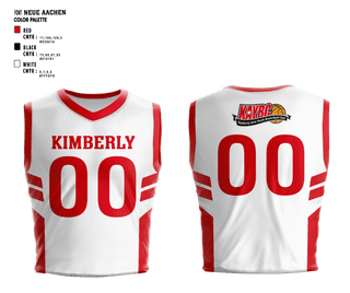 Kimberly 89619245 Reversible Basketball Jersey (White/Red) - 38