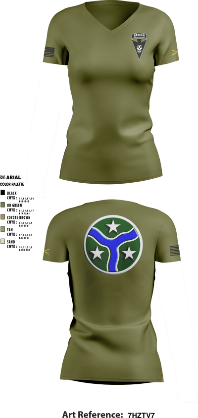 3/278 Armored Calvary Regiment 57774458 Women's Short Sleeve V-neck Shirt - 2
