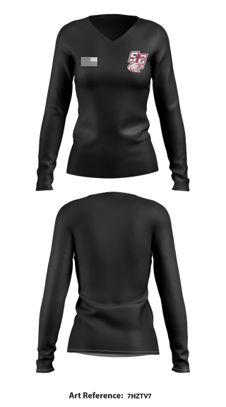 Women's Long Sleeve Vneck Shirt, Santiam Christian School Wrestling, Wrestling, Teamtime, Team time, sublimation, custom sports apparel, team uniforms, spirit wear, spiritwear, sports uniforms, custom shirts, team store, custom team store, fundraiser sports, apparel fundraiser