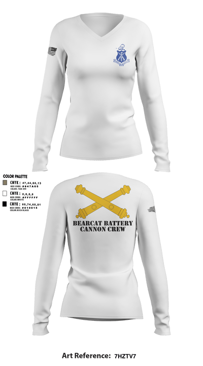 Pershing Rifles 10051987 Women's Long Sleeve V-neck Shirt - 2