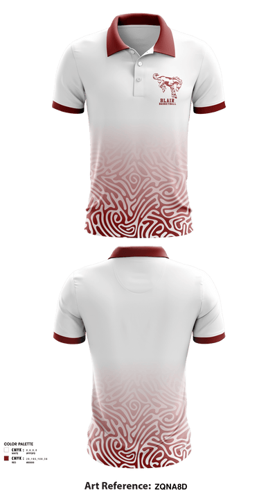 Blair Public High School Basketball 27891556 Short Sleeve Performance Polo - 1