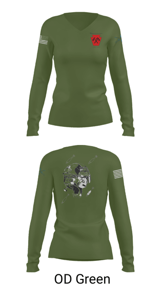Women's Long Sleeve Vneck Shirt, , National Guard, Teamtime, Team time, sublimation, custom sports apparel, team uniforms, spirit wear, spiritwear, sports uniforms, custom shirts, team store, custom team store, fundraiser sports, apparel fundraiser