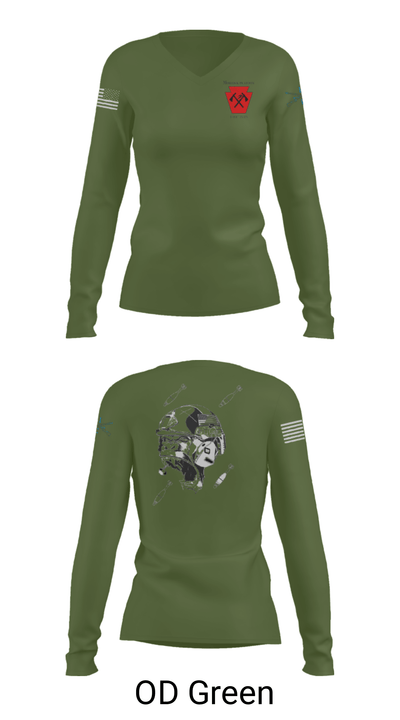 1-111th IN BN 37171288 Women's Long Sleeve V-neck Shirt - 31