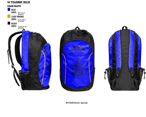 Gear Bag, Columbus High School Basketball, Men's Basketball, Teamtime, Team time, sublimation, custom sports apparel, team uniforms, spirit wear, spiritwear, sports uniforms, custom shirts, team store, custom team store, fundraiser sports, apparel fundraiser