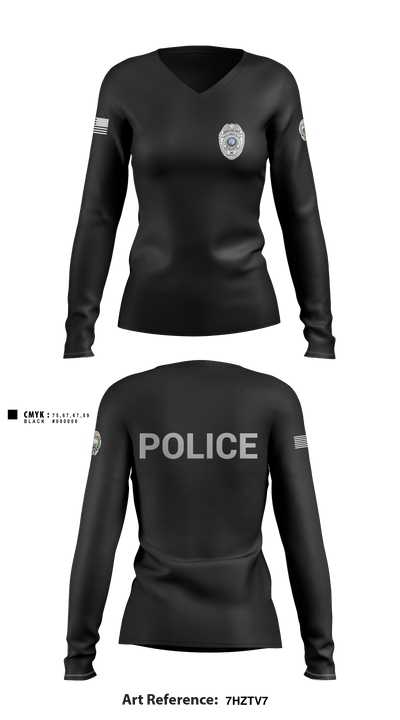 TAYLORSVILLE POLICE DEPARTMENT SGT 60991678 Women's Long Sleeve V-neck Shirt - 1