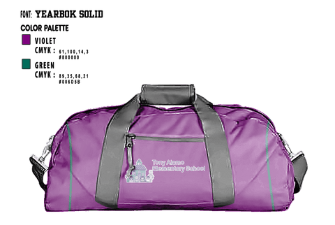 Duffle Bag, Tony Alamo Elementary School, Spirit Store, Teamtime, Team time, sublimation, custom sports apparel, team uniforms, spirit wear, spiritwear, sports uniforms, custom shirts, team store, custom team store, fundraiser sports, apparel fundraiser