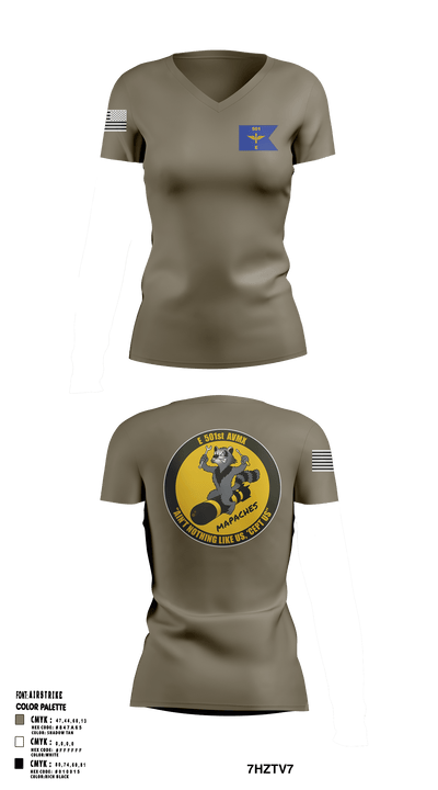 E 501st 1 AD, CAB AVMX 41273123 Women's Short Sleeve V-neck Shirt - 3