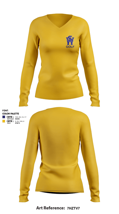 West Seattle High School Golf Team 9176643 Women's Long Sleeve V-neck Shirt - 2