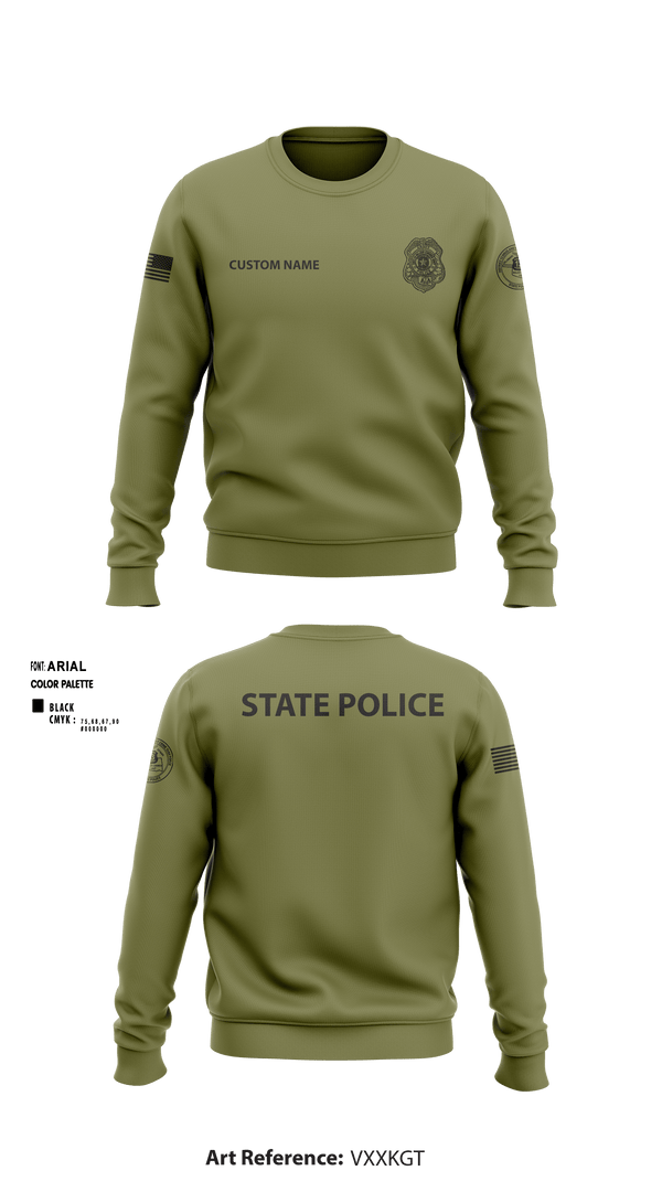 Crew Neck Sweatshirt, , Police, Teamtime, Team time, sublimation, custom sports apparel, team uniforms, spirit wear, spiritwear, sports uniforms, custom shirts, team store, custom team store, fundraiser sports, apparel fundraiser