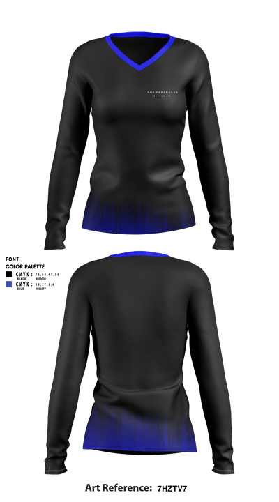 Los Federale$ 87251828 Women's Long Sleeve V-neck Shirt - 1