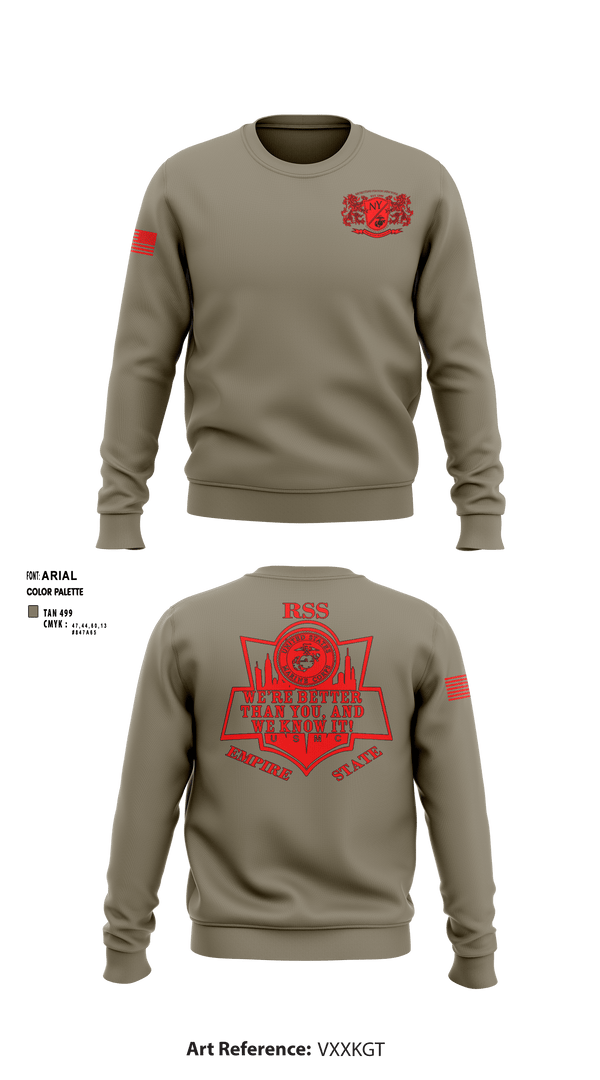 Crew Neck Sweatshirt, RSS EMPIRE STATE, Marines, Teamtime, Team time, sublimation, custom sports apparel, team uniforms, spirit wear, spiritwear, sports uniforms, custom shirts, team store, custom team store, fundraiser sports, apparel fundraiser