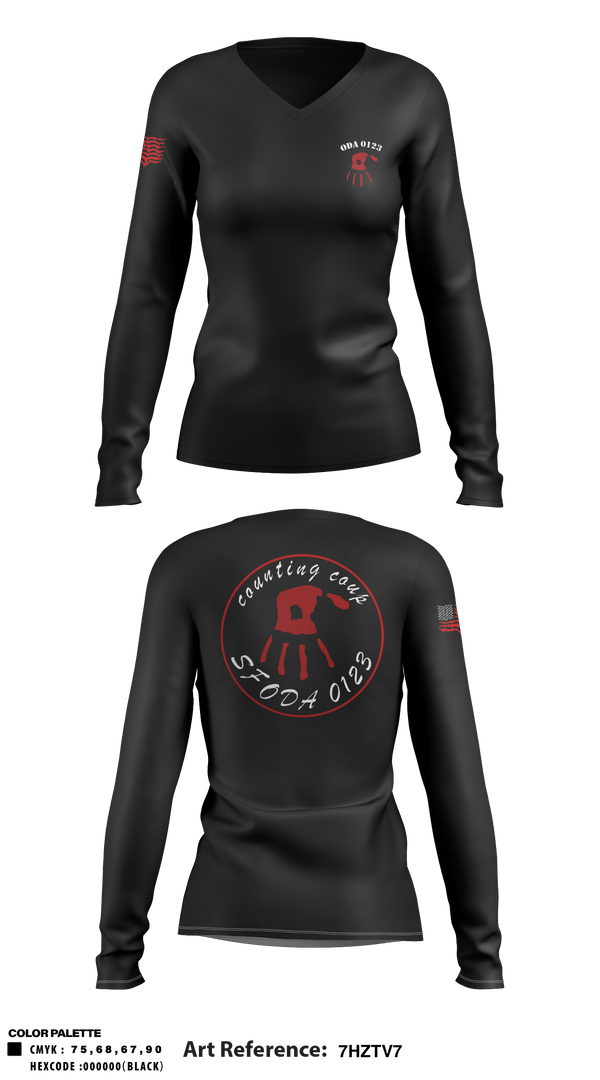 Women's Long Sleeve Vneck Shirt, , Army, Teamtime, Team time, sublimation, custom sports apparel, team uniforms, spirit wear, spiritwear, sports uniforms, custom shirts, team store, custom team store, fundraiser sports, apparel fundraiser