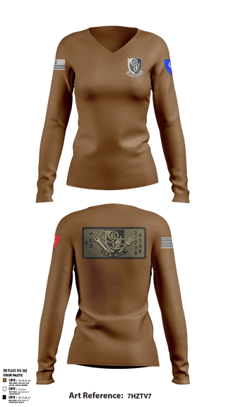 Women's Long Sleeve Vneck Shirt, 1438th CTC, National Guard, Teamtime, Team time, sublimation, custom sports apparel, team uniforms, spirit wear, spiritwear, sports uniforms, custom shirts, team store, custom team store, fundraiser sports, apparel fundraiser