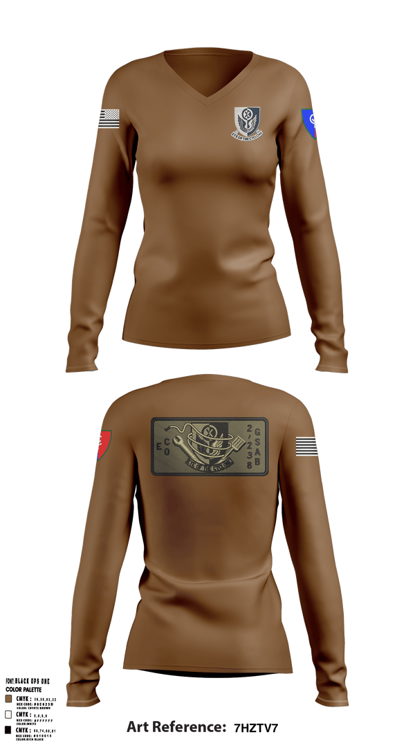 Women's Long Sleeve Vneck Shirt, 1438th CTC, National Guard, Teamtime, Team time, sublimation, custom sports apparel, team uniforms, spirit wear, spiritwear, sports uniforms, custom shirts, team store, custom team store, fundraiser sports, apparel fundraiser