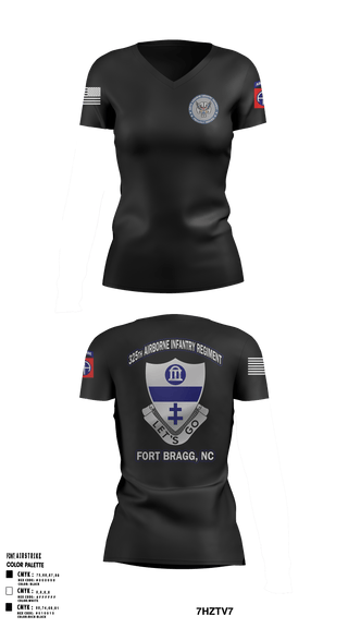 Women's Short Sleeve Vneck Shirt, Bravo co 1/325 A.I.R., Army, Teamtime, Team time, sublimation, custom sports apparel, team uniforms, spirit wear, spiritwear, sports uniforms, custom shirts, team store, custom team store, fundraiser sports, apparel fundraiser