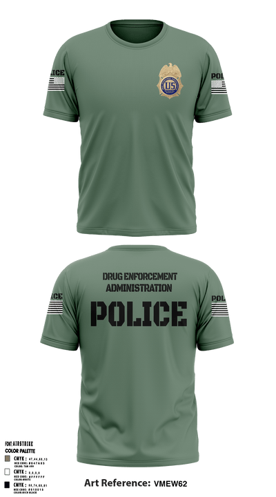 DEA Enforcement Group 46 13099367 Short Sleeve Performance Shirt - 50