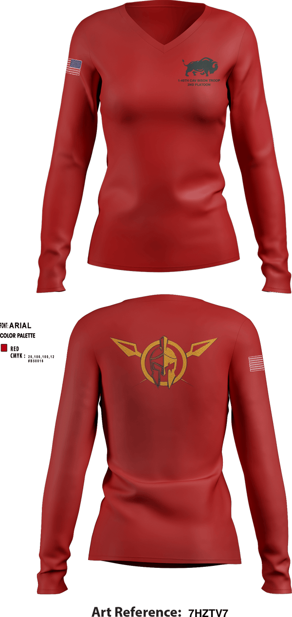 Women's Long Sleeve Vneck Shirt, 1-40 cav, , Teamtime, Team time, sublimation, custom sports apparel, team uniforms, spirit wear, spiritwear, sports uniforms, custom shirts, team store, custom team store, fundraiser sports, apparel fundraiser