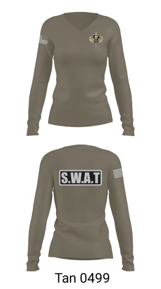 Women's Long Sleeve Vneck Shirt, , Police, Teamtime, Team time, sublimation, custom sports apparel, team uniforms, spirit wear, spiritwear, sports uniforms, custom shirts, team store, custom team store, fundraiser sports, apparel fundraiser