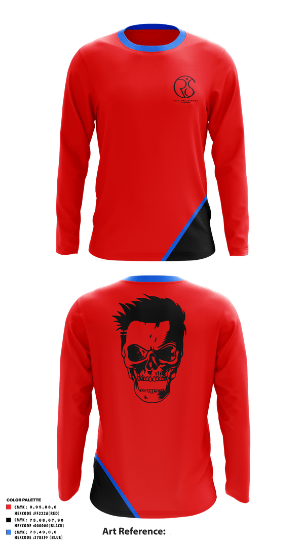 Long Sleeve Performance Shirt, Cris_the_barber, E-Sports, Teamtime, Team time, sublimation, custom sports apparel, team uniforms, spirit wear, spiritwear, sports uniforms, custom shirts, team store, custom team store, fundraiser sports, apparel fundraiser