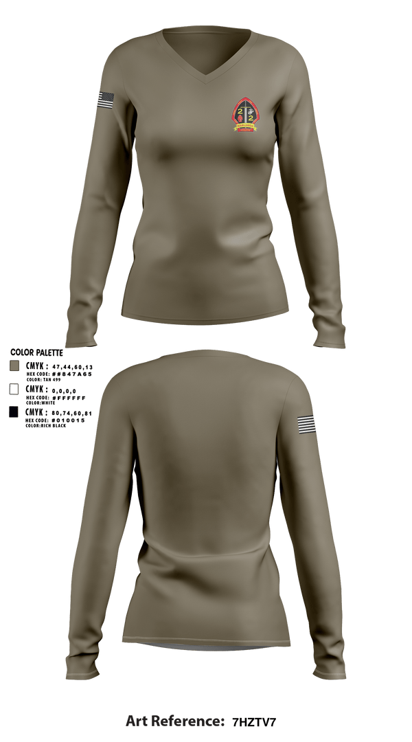 Women's Long Sleeve Vneck Shirt, 2nd battalion 2nd marines, Marines, Teamtime, Team time, sublimation, custom sports apparel, team uniforms, spirit wear, spiritwear, sports uniforms, custom shirts, team store, custom team store, fundraiser sports, apparel fundraiser