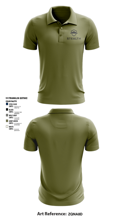 Stealth customs 84323734 Short Sleeve Performance Polo - 5