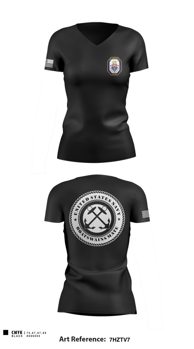 Boatswains mate 92530319 Women's Short Sleeve V-neck Shirt - 1