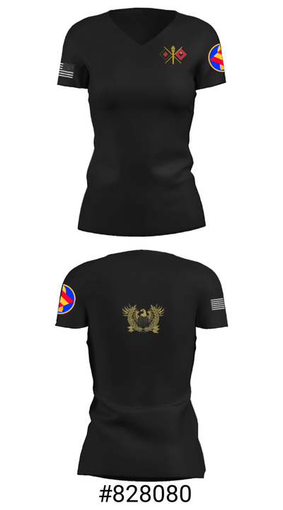 142 FA BDE Warrants 90151775 Women's Short Sleeve V-neck Shirt - 19