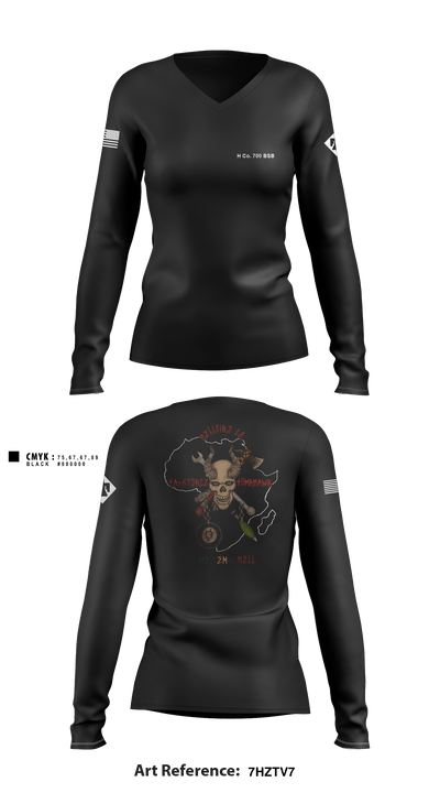 H Co 700 BSB, 1-179 FSC 68913426 Women's Long Sleeve V-neck Shirt - 1