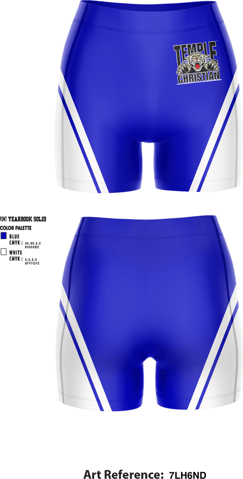 Women's Compression Shorts, Temple Christian School, Spirit Store, Teamtime, Team time, sublimation, custom sports apparel, team uniforms, spirit wear, spiritwear, sports uniforms, custom shirts, team store, custom team store, fundraiser sports, apparel fundraiser