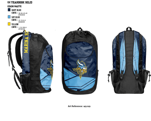 Gear Bag, Marina High School Basketball, Women's Basketball, Teamtime, Team time, sublimation, custom sports apparel, team uniforms, spirit wear, spiritwear, sports uniforms, custom shirts, team store, custom team store, fundraiser sports, apparel fundraiser