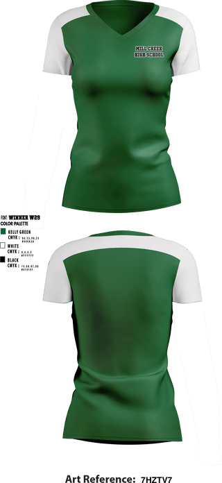 Women's Short Sleeve Vneck Shirt, Mill Creek High School, Spirit Store, Teamtime, Team time, sublimation, custom sports apparel, team uniforms, spirit wear, spiritwear, sports uniforms, custom shirts, team store, custom team store, fundraiser sports, apparel fundraiser