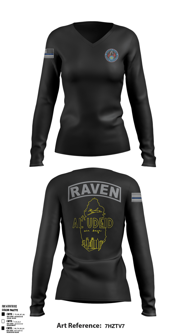 Women's Long Sleeve Vneck Shirt, , Air Force, Teamtime, Team time, sublimation, custom sports apparel, team uniforms, spirit wear, spiritwear, sports uniforms, custom shirts, team store, custom team store, fundraiser sports, apparel fundraiser