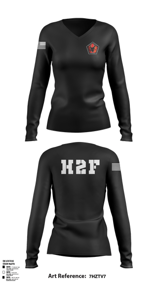 Women's Long Sleeve Vneck Shirt, 1CAB H2F, Army, Teamtime, Team time, sublimation, custom sports apparel, team uniforms, spirit wear, spiritwear, sports uniforms, custom shirts, team store, custom team store, fundraiser sports, apparel fundraiser