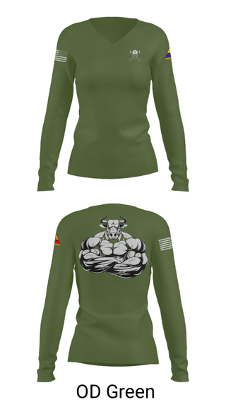 Women's Long Sleeve Vneck Shirt, , Army, Teamtime, Team time, sublimation, custom sports apparel, team uniforms, spirit wear, spiritwear, sports uniforms, custom shirts, team store, custom team store, fundraiser sports, apparel fundraiser
