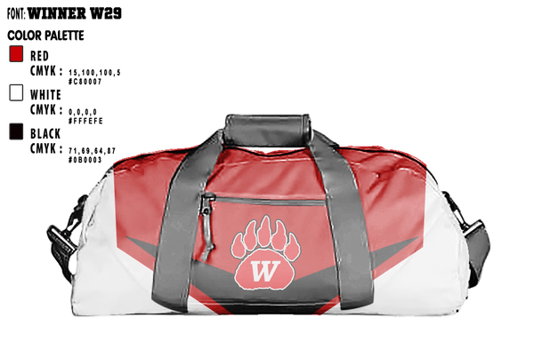 Duffle Bag, Wadsworth High School Gymnastics, Spirit Store, Teamtime, Team time, sublimation, custom sports apparel, team uniforms, spirit wear, spiritwear, sports uniforms, custom shirts, team store, custom team store, fundraiser sports, apparel fundraiser