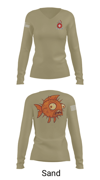Women's Long Sleeve Vneck Shirt, , Army, Teamtime, Team time, sublimation, custom sports apparel, team uniforms, spirit wear, spiritwear, sports uniforms, custom shirts, team store, custom team store, fundraiser sports, apparel fundraiser