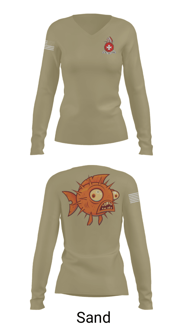 Women's Long Sleeve Vneck Shirt, , Army, Teamtime, Team time, sublimation, custom sports apparel, team uniforms, spirit wear, spiritwear, sports uniforms, custom shirts, team store, custom team store, fundraiser sports, apparel fundraiser