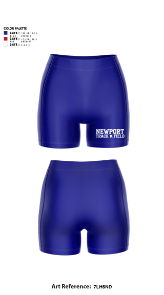 Women's Compression Shorts, Newport High School Track & Field, Track & Field, Teamtime, Team time, sublimation, custom sports apparel, team uniforms, spirit wear, spiritwear, sports uniforms, custom shirts, team store, custom team store, fundraiser sports, apparel fundraiser
