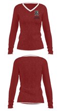 Riverbank High School 34077007 Women's Long Sleeve V-neck Shirt - 22
