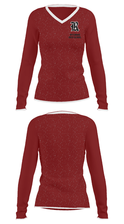 Riverbank High School 34077007 Women's Long Sleeve V-neck Shirt - 22