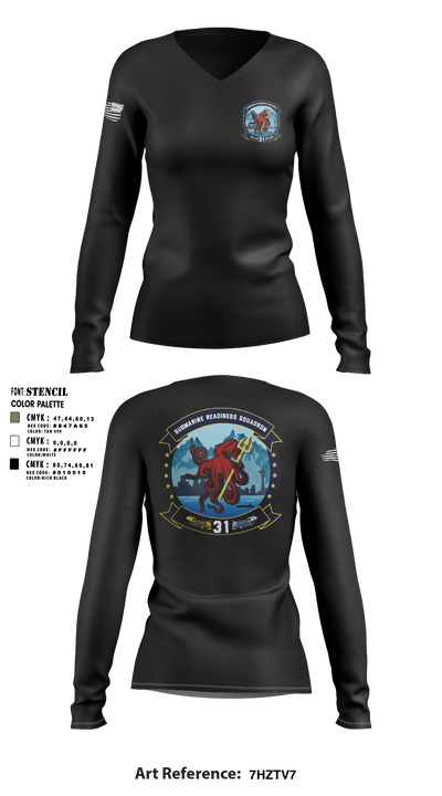 SRS-31 55681608 Women's Long Sleeve V-neck Shirt - 3