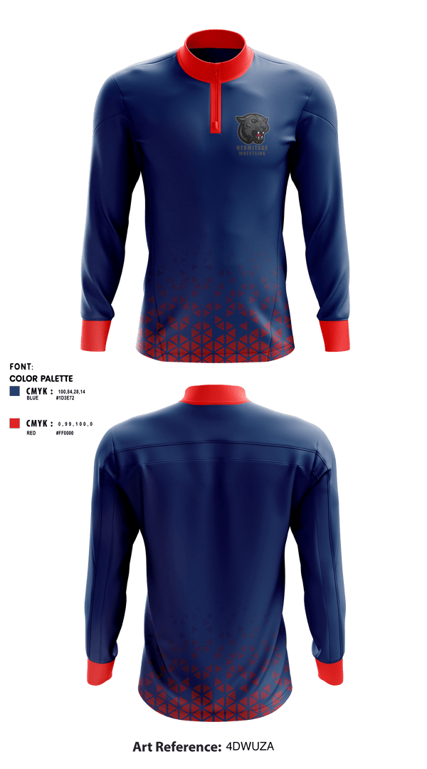 Quarter Zip Jacket, Hermitage High School Wrestling, Wrestling, Teamtime, Team time, sublimation, custom sports apparel, team uniforms, spirit wear, spiritwear, sports uniforms, custom shirts, team store, custom team store, fundraiser sports, apparel fundraiser
