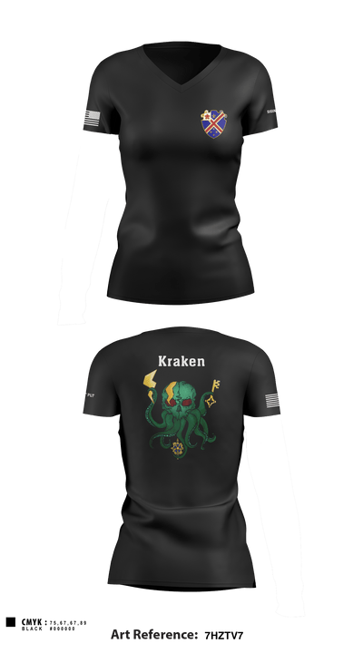 Krakens 72213128 Women's Short Sleeve V-neck Shirt - 7