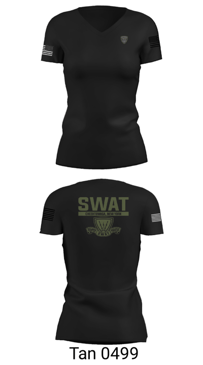 CHEEKTOWAGA SWAT 31207294 Women's Short Sleeve V-neck Shirt - 23