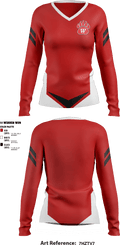 Wadsworth High School Gymnastics 58718046 Women's Long Sleeve V-neck Shirt - 1