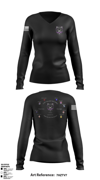 Women's Long Sleeve Vneck Shirt, 25B40 SLC 002-24, Army, Teamtime, Team time, sublimation, custom sports apparel, team uniforms, spirit wear, spiritwear, sports uniforms, custom shirts, team store, custom team store, fundraiser sports, apparel fundraiser