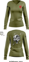 1-111th IN BN 37171288 Women's Long Sleeve V-neck Shirt - 2