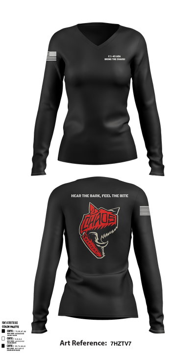C 1-43 ADA 26758454 Women's Long Sleeve V-neck Shirt - 3