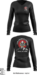 10th Chemical Company 11316758 Women's Long Sleeve V-neck Shirt - 51