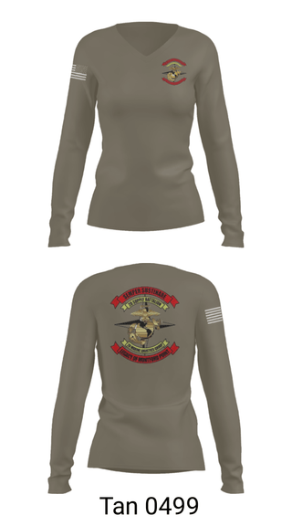 Women's Long Sleeve Vneck Shirt, , Marines, Teamtime, Team time, sublimation, custom sports apparel, team uniforms, spirit wear, spiritwear, sports uniforms, custom shirts, team store, custom team store, fundraiser sports, apparel fundraiser